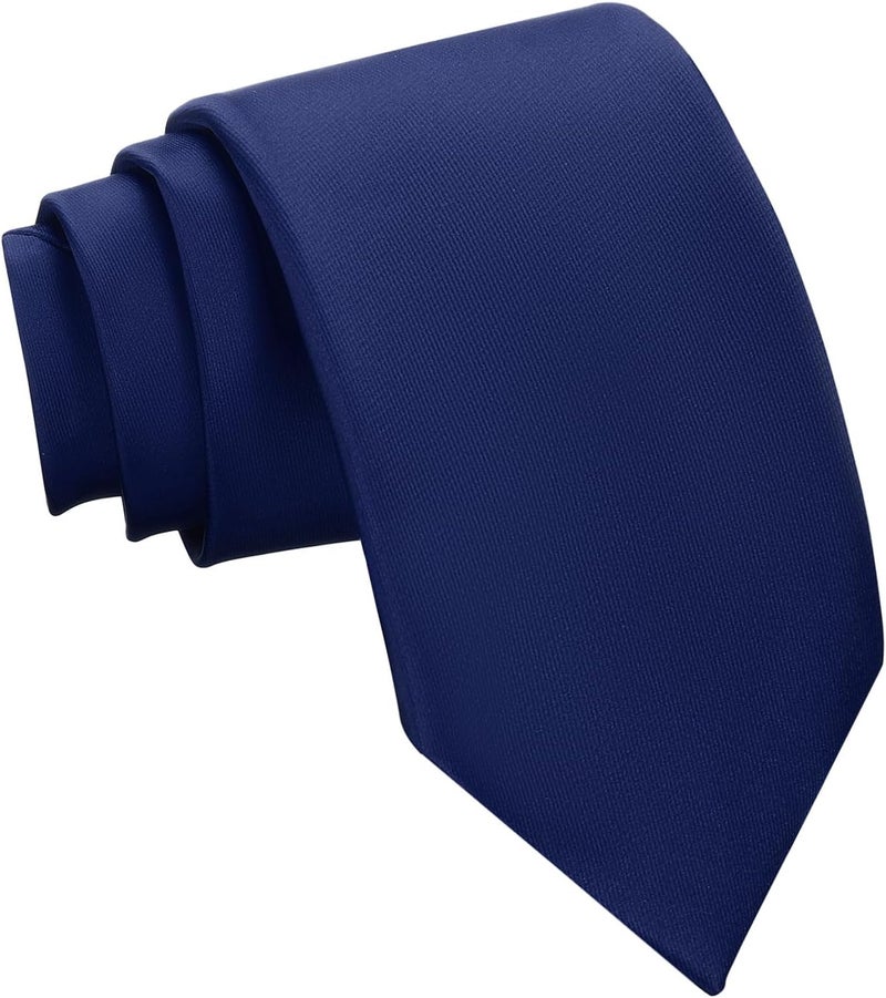 Murong Men's Ties Solid Color Pure Polyester Plain Fine Stripes Necktie Ties For Men - Image 1
